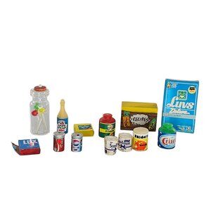 Vintage Dollhouse Miniatures Groceries Luvs Diapers Crisco Scott Tissue